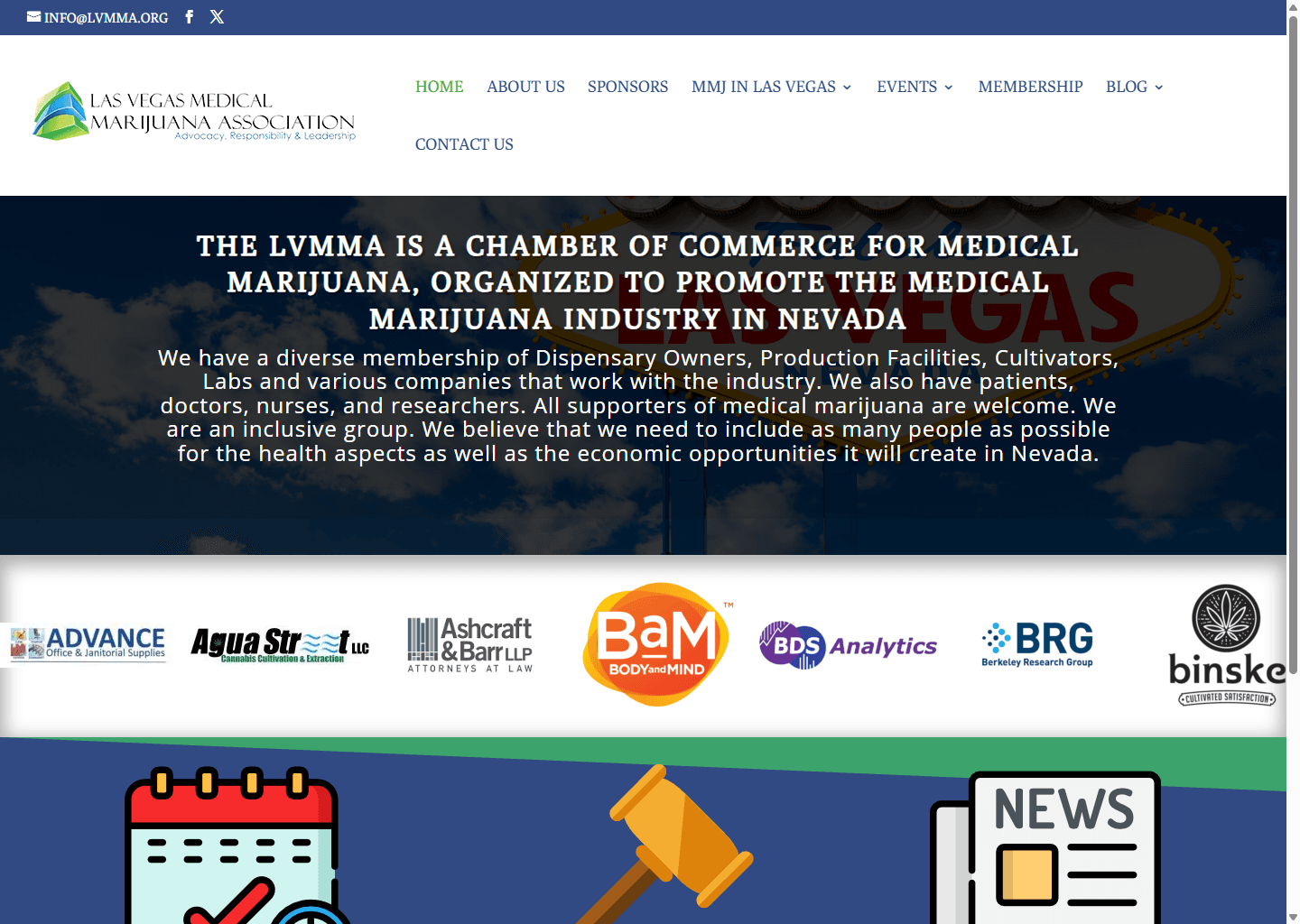 Las Vegas Medical Marijuana Association website screenshot