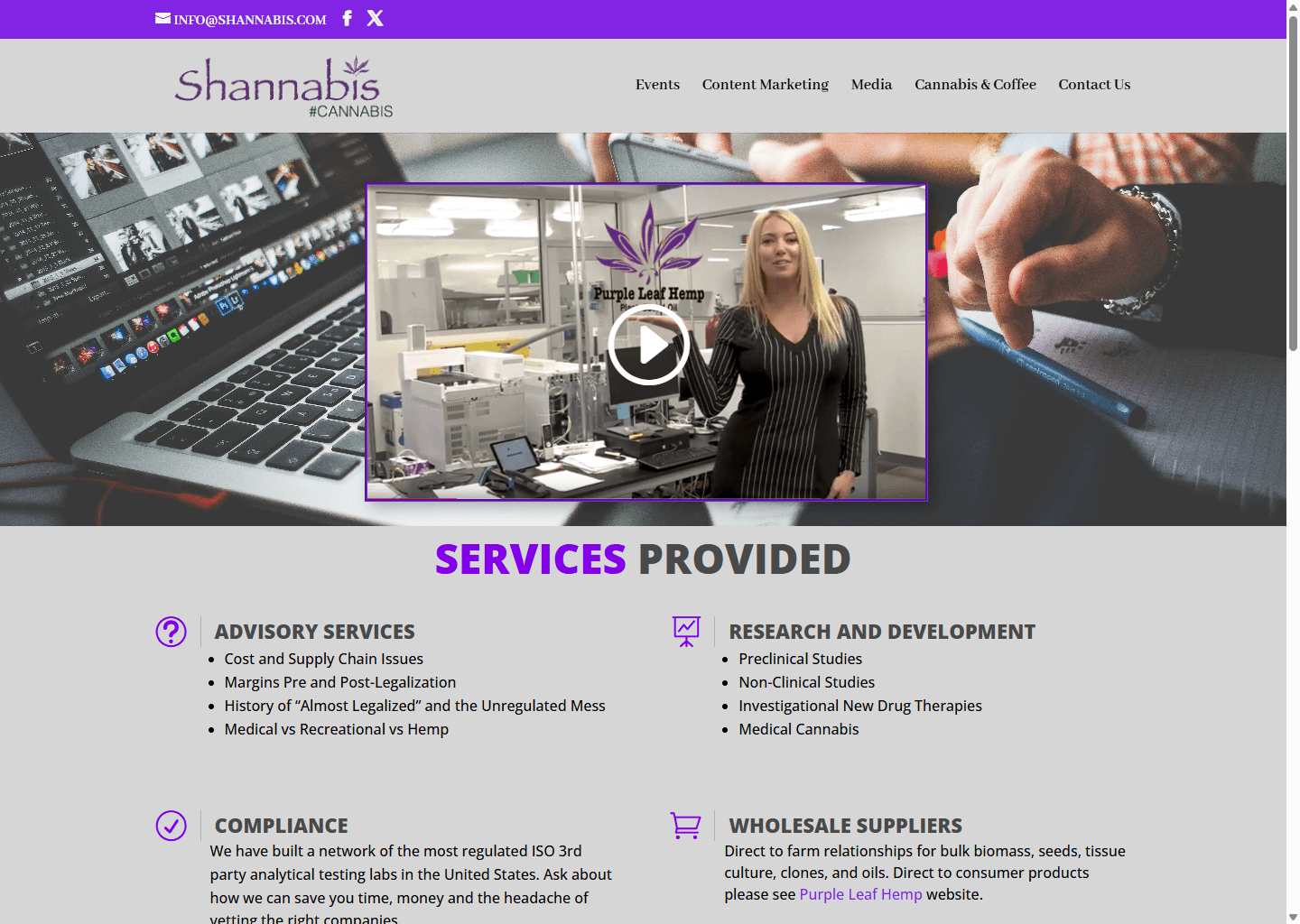 Shannabis website screenshot